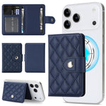 Pochette porte-cartes en cuir végétalien magnétique à motif losanges