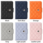 Pochette porte-cartes en cuir végétalien magnétique à motif losanges