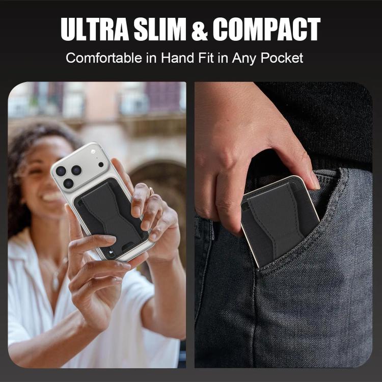 Porte-cartes en cuir vegan avec ceinture magnétique