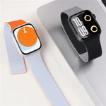 Bracelet de montre en silicone magnétique avec texture litchi et blocs de couleur, pour Apple Watch 46mm / 49mm / 45mm / 44mm, pour Apple Watch 42mm / 41mm / 40mm / 38mm