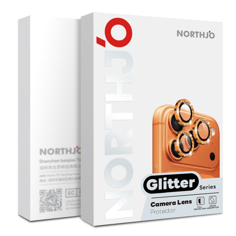 NORTHJO 1 ensemble de protection d'objectif d'appareil photo en métal pailleté, pour iPhone 17 Pro / 17 Pro Max