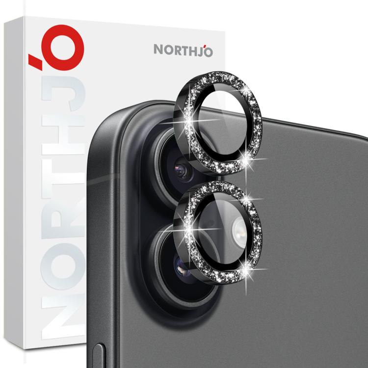 NORTHJO 1 Set Film de protection d'objectif d'appareil photo en métal scintillant, pour iPhone 17