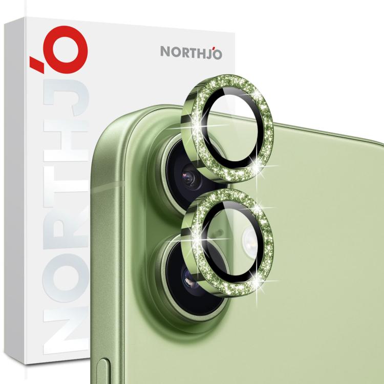 NORTHJO 1 Set Film de protection d'objectif d'appareil photo en métal scintillant, pour iPhone 17