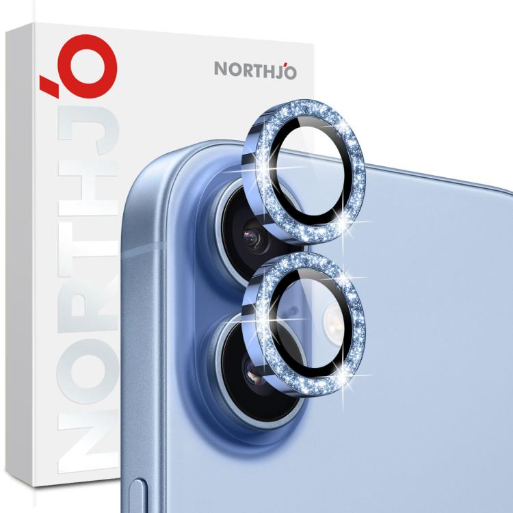 NORTHJO 1 Set Film de protection d'objectif d'appareil photo en métal scintillant, pour iPhone 17