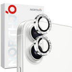 NORTHJO 1 Set Film de protection d'objectif d'appareil photo en métal scintillant, pour iPhone 17