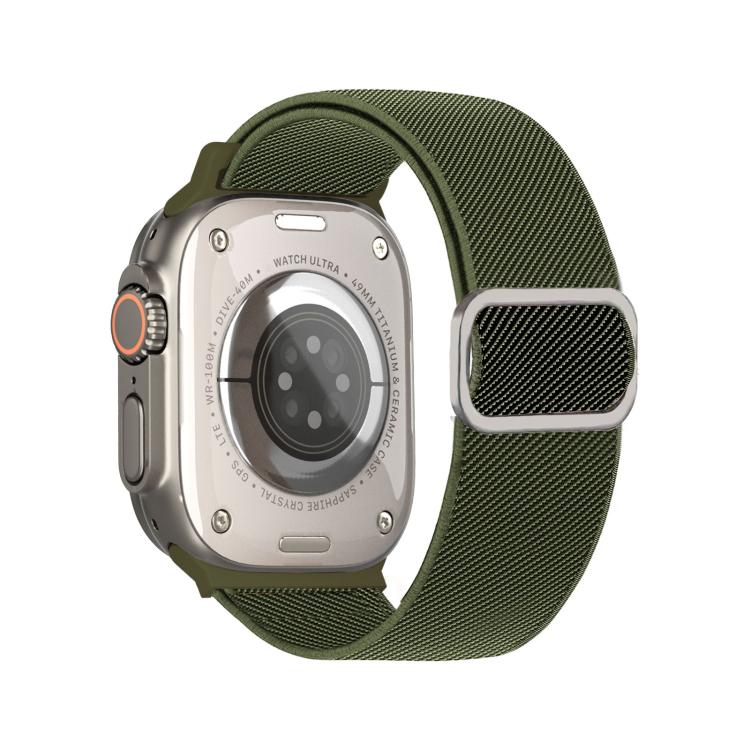 Bracelet de montre élastique en nylon à boucle ardillon à rayures diagonales, pour Apple Watch 46mm / 49mm / 45mm / 44mm, pour Apple Watch 42mm / 41mm / 40mm / 38mm
