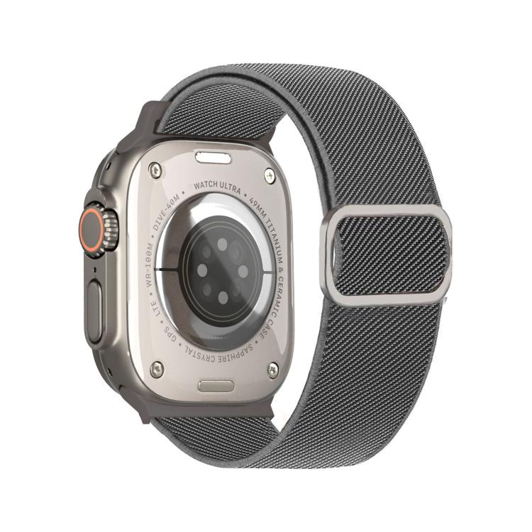 Bracelet de montre élastique en nylon à boucle ardillon à rayures diagonales, pour Apple Watch 46mm / 49mm / 45mm / 44mm, pour Apple Watch 42mm / 41mm / 40mm / 38mm