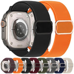 Bracelet de montre élastique en nylon à boucle ardillon à rayures diagonales, pour Apple Watch 46mm / 49mm / 45mm / 44mm, pour Apple Watch 42mm / 41mm / 40mm / 38mm