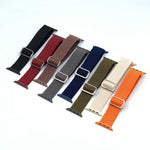 Bracelet de montre élastique en nylon à boucle ardillon à rayures diagonales, pour Apple Watch 46mm / 49mm / 45mm / 44mm, pour Apple Watch 42mm / 41mm / 40mm / 38mm