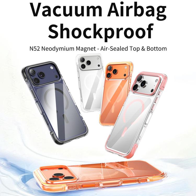 Coque de téléphone magnétique en acrylique avec coussin d'air transparent sous vide, Pour iPhone 17 Pro Max, Pour iPhone 17 Pro, Pour iPhone 17