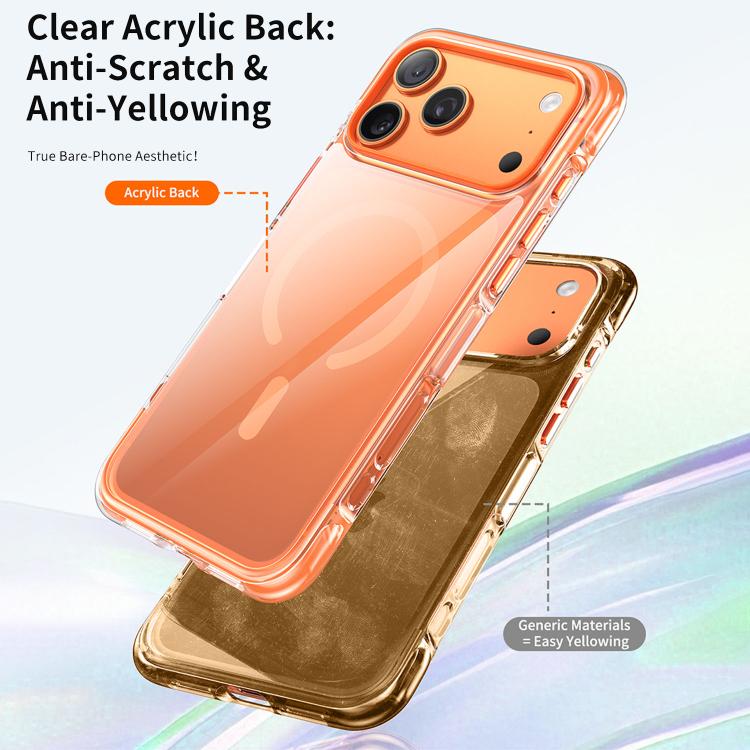 Coque de téléphone magnétique en acrylique avec coussin d'air transparent sous vide, Pour iPhone 17 Pro Max, Pour iPhone 17 Pro, Pour iPhone 17
