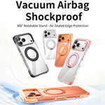 Coque de téléphone en acrylique avec support rotatif magnétique à airbag transparent sous vide, pour iPhone 17 Pro Max, pour iPhone 17 Pro, pour iPhone 17