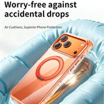 Coque de téléphone en acrylique avec support rotatif magnétique à airbag transparent sous vide, pour iPhone 17 Pro Max, pour iPhone 17 Pro, pour iPhone 17