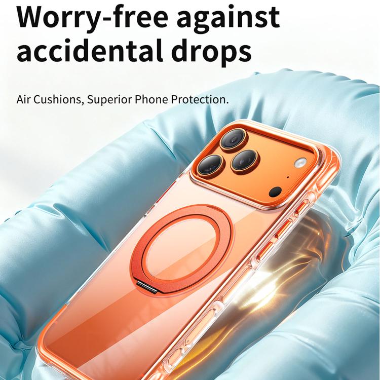 Coque de téléphone en acrylique avec support rotatif magnétique à airbag transparent sous vide, pour iPhone 17 Pro Max, pour iPhone 17 Pro, pour iPhone 17