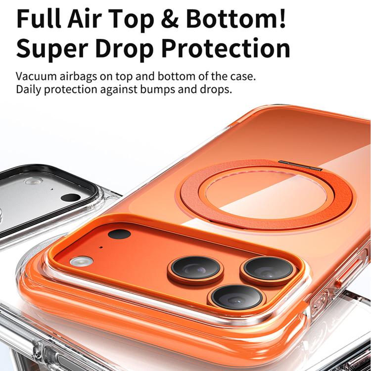 Coque de téléphone en acrylique avec support rotatif magnétique à airbag transparent sous vide, pour iPhone 17 Pro Max, pour iPhone 17 Pro, pour iPhone 17