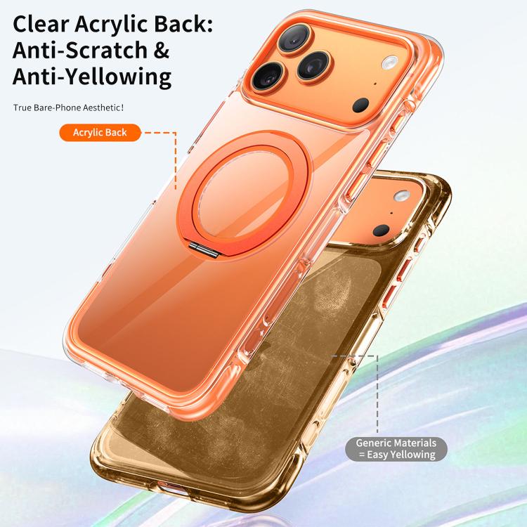 Coque de téléphone en acrylique avec support rotatif magnétique à airbag transparent sous vide, pour iPhone 17 Pro Max, pour iPhone 17 Pro, pour iPhone 17