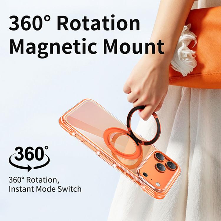 Coque de téléphone en acrylique avec support rotatif magnétique à airbag transparent sous vide, pour iPhone 17 Pro Max, pour iPhone 17 Pro, pour iPhone 17