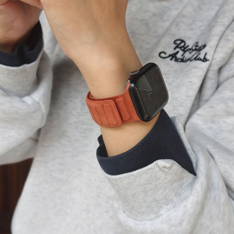 Bracelet de montre magnétique carré en suède, Pour Apple Watch 46mm / 49mm / 45mm / 44mm, Pour Apple Watch 42mm / 41mm / 40mm / 38mm