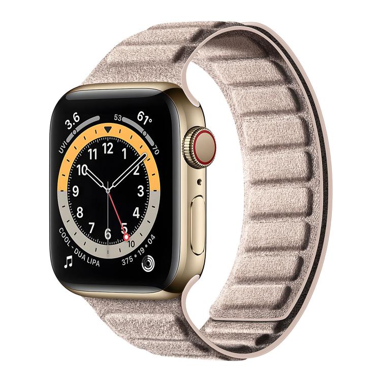 Bracelet de montre magnétique carré en suède, Pour Apple Watch 46mm / 49mm / 45mm / 44mm, Pour Apple Watch 42mm / 41mm / 40mm / 38mm