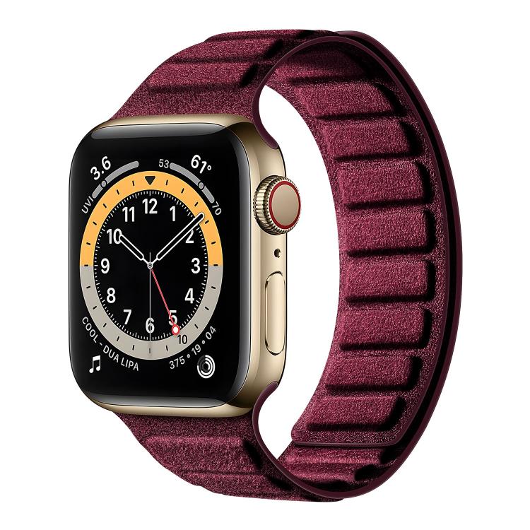 Bracelet de montre magnétique carré en suède, Pour Apple Watch 46mm / 49mm / 45mm / 44mm, Pour Apple Watch 42mm / 41mm / 40mm / 38mm