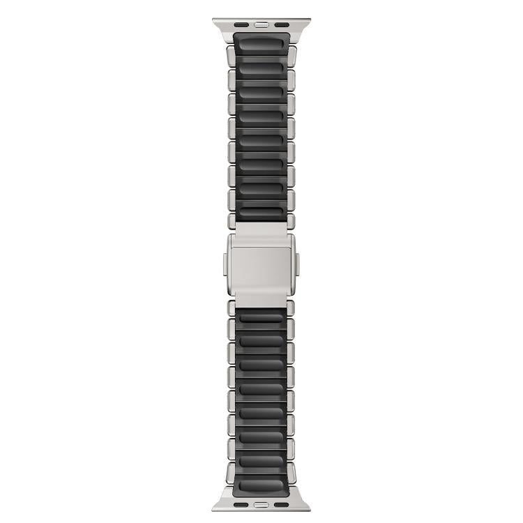Bracelet de montre en silicone à perle unique avec boucle magnétique en acier inoxydable, pour Apple Watch 46mm / 49mm / 45mm / 44mm