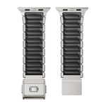 Bracelet de montre en silicone à perle unique avec boucle magnétique en acier inoxydable, pour Apple Watch 46mm / 49mm / 45mm / 44mm