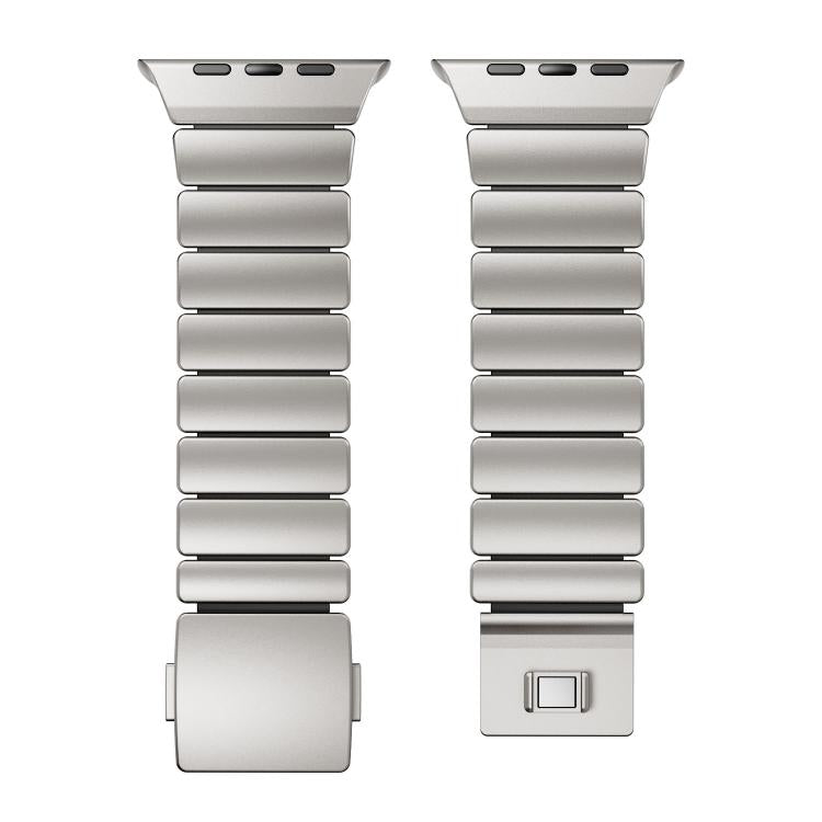Bracelet de montre en silicone à perle unique avec boucle magnétique en acier inoxydable, pour Apple Watch 46mm / 49mm / 45mm / 44mm
