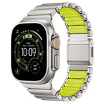 Bracelet de montre en silicone à perle unique avec boucle magnétique en acier inoxydable, pour Apple Watch 46mm / 49mm / 45mm / 44mm
