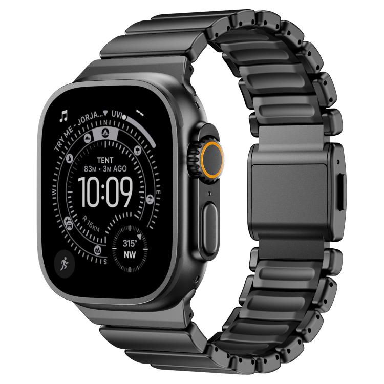 Bracelet de montre en silicone à perle unique avec boucle magnétique en acier inoxydable, pour Apple Watch 46mm / 49mm / 45mm / 44mm
