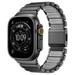 Bracelet de montre en silicone à perle unique avec boucle magnétique en acier inoxydable, pour Apple Watch 46mm / 49mm / 45mm / 44mm