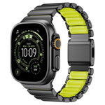 Bracelet de montre en silicone à perle unique avec boucle magnétique en acier inoxydable, pour Apple Watch 46mm / 49mm / 45mm / 44mm