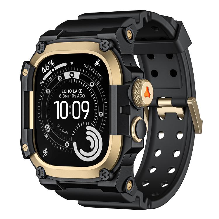 Boîtier de protection en métal et bracelet en TPU monobloc, pour Apple Watch Ultra 3 / Ultra 2 / Ultra 1 49mm
