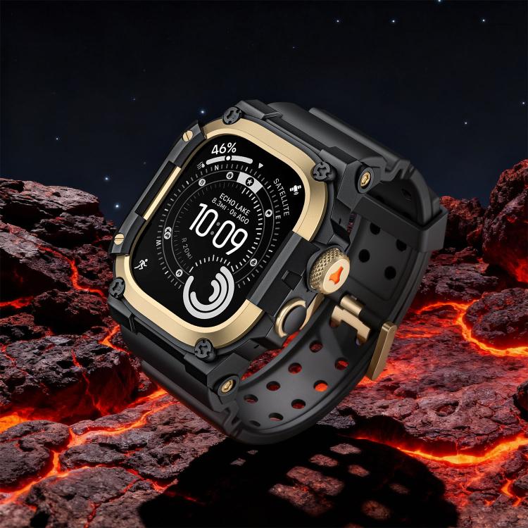 Boîtier de protection en métal et bracelet en TPU monobloc, pour Apple Watch Ultra 3 / Ultra 2 / Ultra 1 49mm