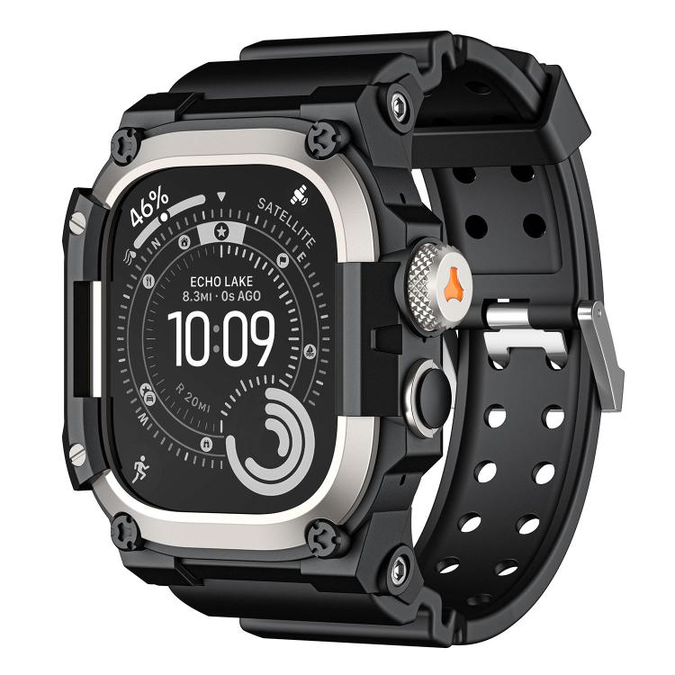 Boîtier de protection en métal et bracelet en TPU monobloc, pour Apple Watch Ultra 3 / Ultra 2 / Ultra 1 49mm