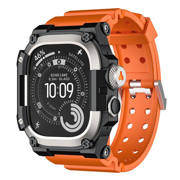 Boîtier de protection en métal et bracelet en TPU monobloc, pour Apple Watch Ultra 3 / Ultra 2 / Ultra 1 49mm