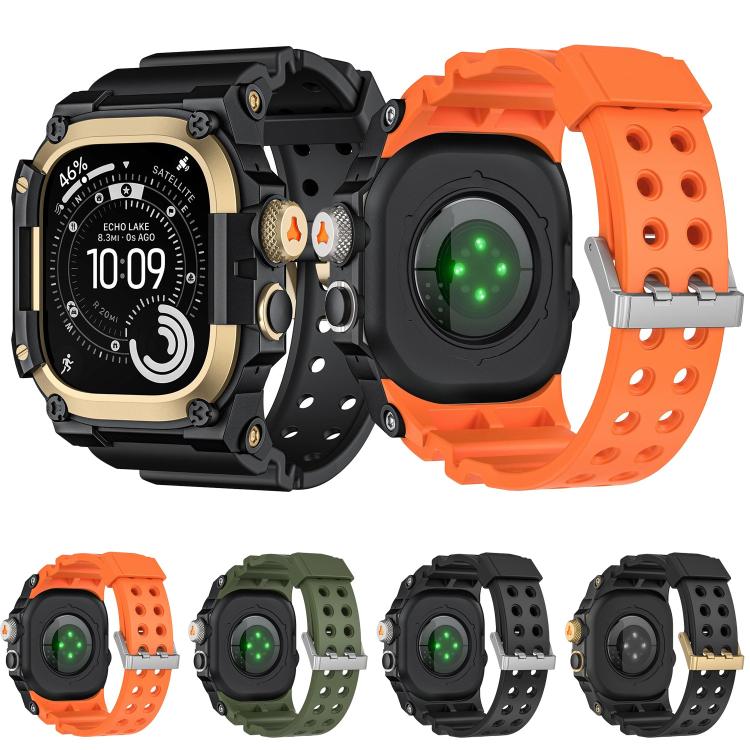 Boîtier de protection en métal et bracelet en TPU monobloc, pour Apple Watch Ultra 3 / Ultra 2 / Ultra 1 49mm
