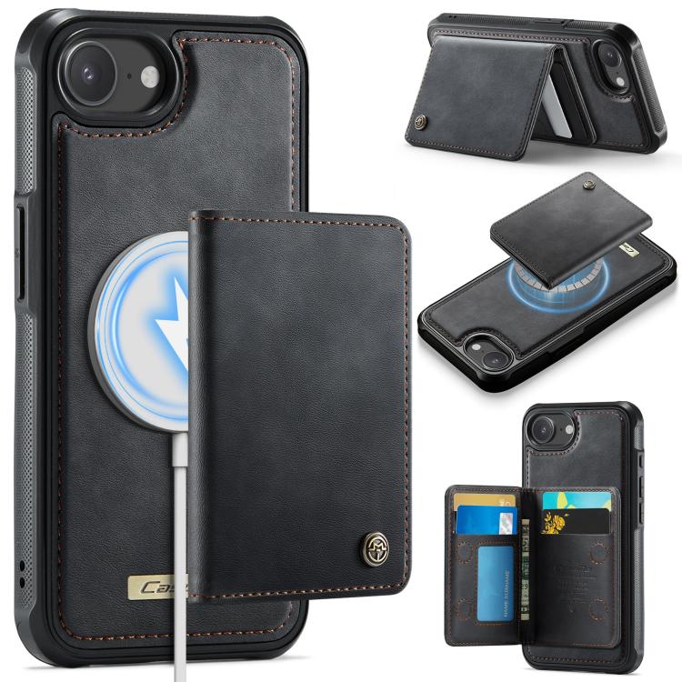 Coque de téléphone détachable CaseMe Me80 en cuir végan magnétique RFID, pour iPhone 17e / 16e, pour iPhone 17 Pro Max, pour iPhone 17 Pro, pour iPhone 17, pour iPhone Air, pour iPhone 16 Pro Max, pour iPhone 16 Pro, pour iPhone 16 Plus, pour iPhone 16