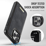 Coque portefeuille détachable magnétique RFID en cuir vegan série CaseMe Me80, pour iPhone 15 Pro Max, pour iPhone 15 Pro, pour iPhone 15 Plus / 14 Plus, pour iPhone 15, pour iPhone 14, pour iPhone 14 Pro, pour iPhone 14 Pro Max, pour iPhone 13 Pro Max