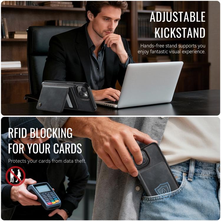 Coque de téléphone portefeuille détachable magnétique CaseMe série Me80 en cuir vegan RFID, pour iPhone 13, pour iPhone 12 / 12 Pro, pour iPhone 12 Pro Max, pour iPhone 11 Pro Max, pour iPhone 11, pour iPhone 11 Pro