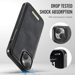 Coque de téléphone portefeuille détachable magnétique CaseMe série Me80 en cuir vegan RFID, pour iPhone 13, pour iPhone 12 / 12 Pro, pour iPhone 12 Pro Max, pour iPhone 11 Pro Max, pour iPhone 11, pour iPhone 11 Pro