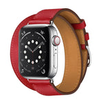 Bracelet universel en cuir à double boucle 42 mm pour Apple Watch 3 / 2 / 1re génération