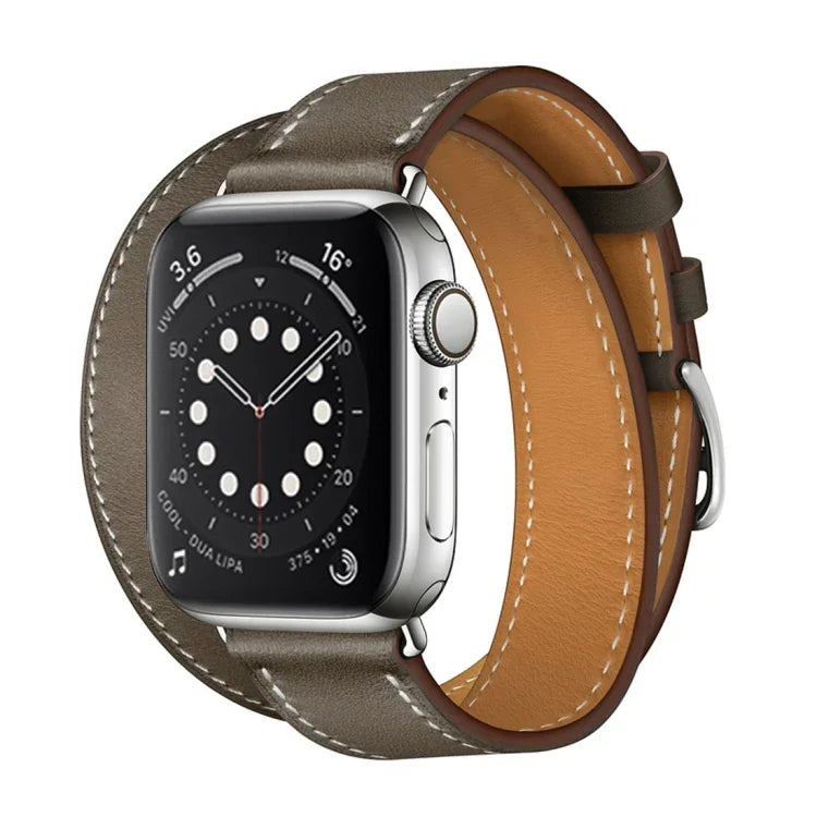 Bracelet universel en cuir à double boucle 42 mm pour Apple Watch 3 / 2 / 1re génération