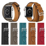 Bracelet universel en cuir à double boucle 42 mm pour Apple Watch 3 / 2 / 1re génération