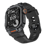Bracelet de montre en silicone intégré avec couvercle en alliage de zinc vibrant, pour Apple Watch Series 11 / 10 46 mm