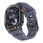 Bracelet de montre en silicone intégré avec couvercle en alliage de zinc vibrant, pour Apple Watch Series 11 / 10 46 mm