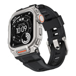 Bracelet de montre en silicone intégré avec couvercle en alliage de zinc vibrant, pour Apple Watch Series 11 / 10 46 mm