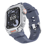 Bracelet de montre en silicone intégré avec couvercle en alliage de zinc vibrant, pour Apple Watch Series 11 / 10 46 mm