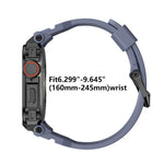 Bracelet de montre en silicone intégré avec couvercle en alliage de zinc vibrant, pour Apple Watch Series 11 / 10 46 mm