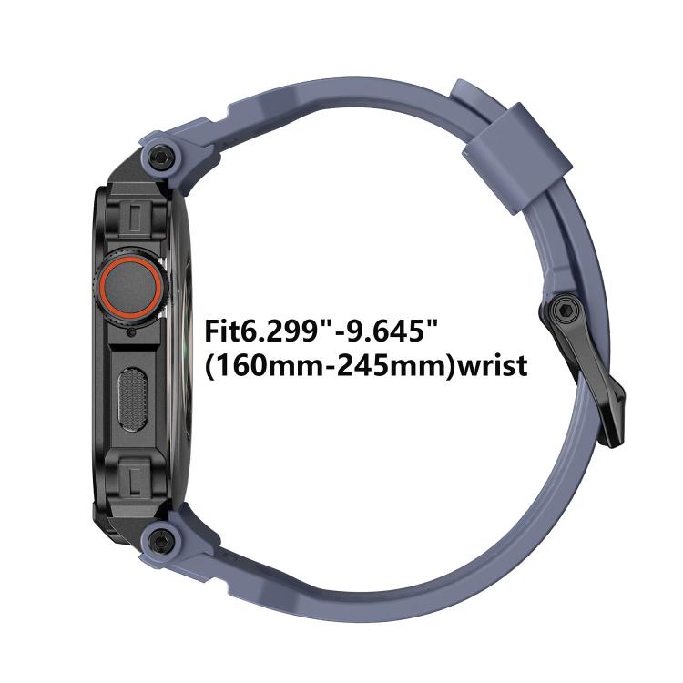 Bracelet de montre en silicone intégré avec couvercle en alliage de zinc vibrant, pour Apple Watch Series 11 / 10 46 mm