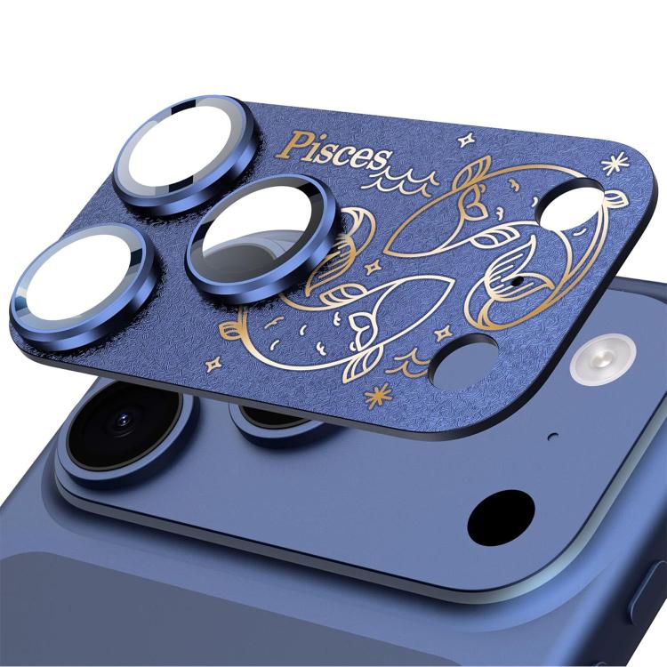 Pour iPhone 17 Pro Max Douze Constellations Armure Intégrée Entièrement Couvrante Film d'Objectif d'Appareil Photo en Métal Givré, Bélier, Vierge, Taureau, Cancer, Capricorne, Sagittaire, Lion, Poissons, Gémeaux, Verseau, Balance, Scorpion